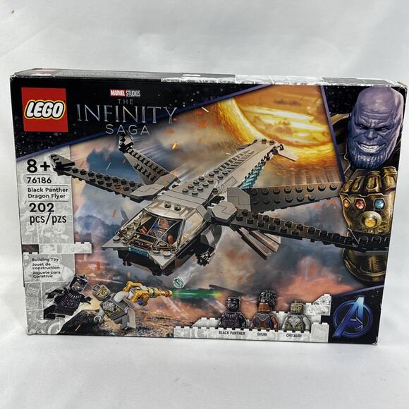LEGO Marvel The Infinity Saga Black Panther Dragon Flyer 76186 - 202 Pieces NIB - Picture 1 of 10